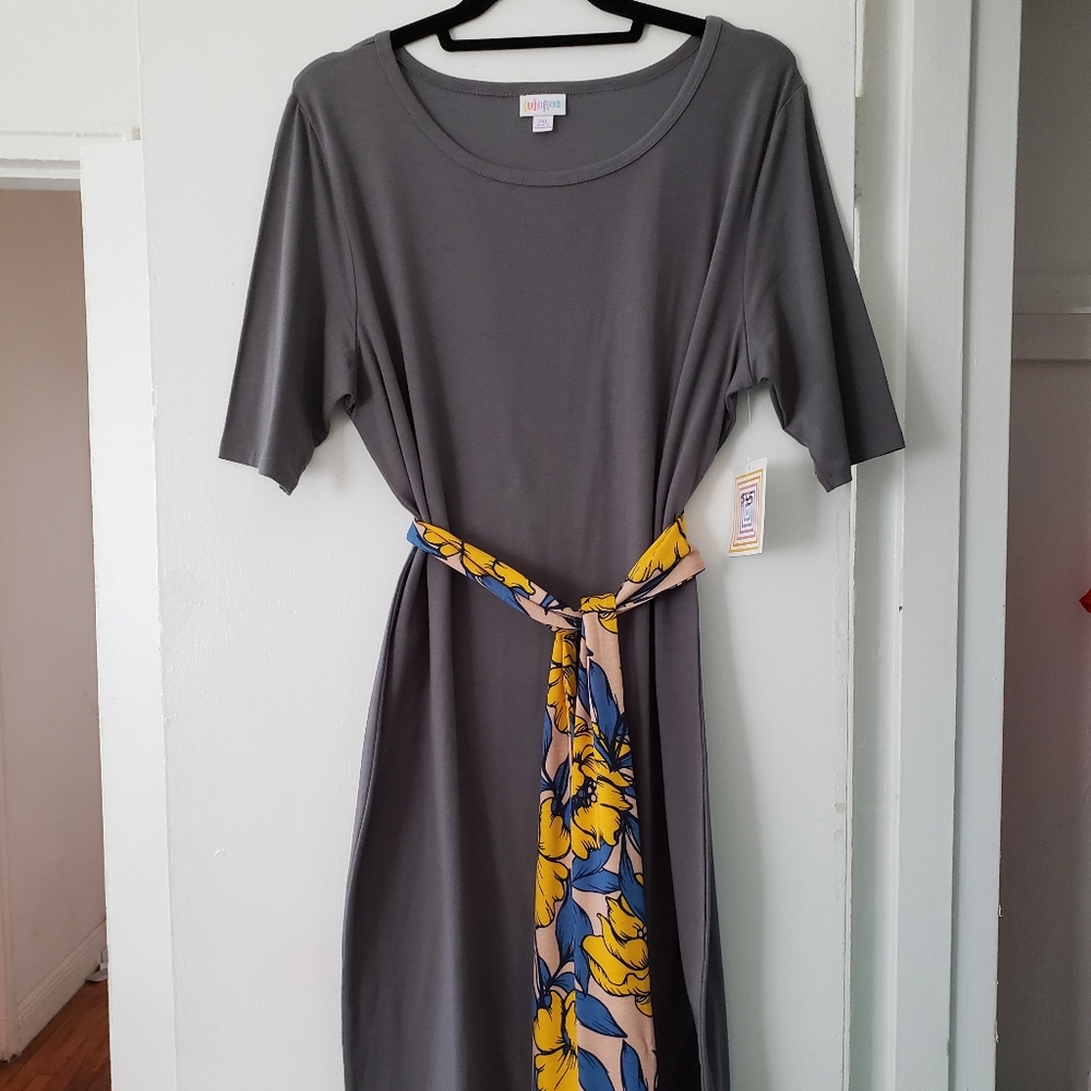 NWT LuLaRoe Julia Dress - solid gray